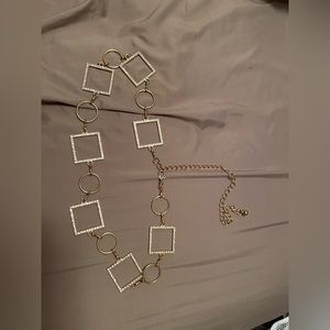 Gold square rhinestone belt